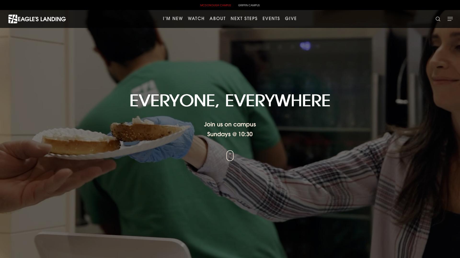 Eagle's Landing First Baptist Church website screenshot