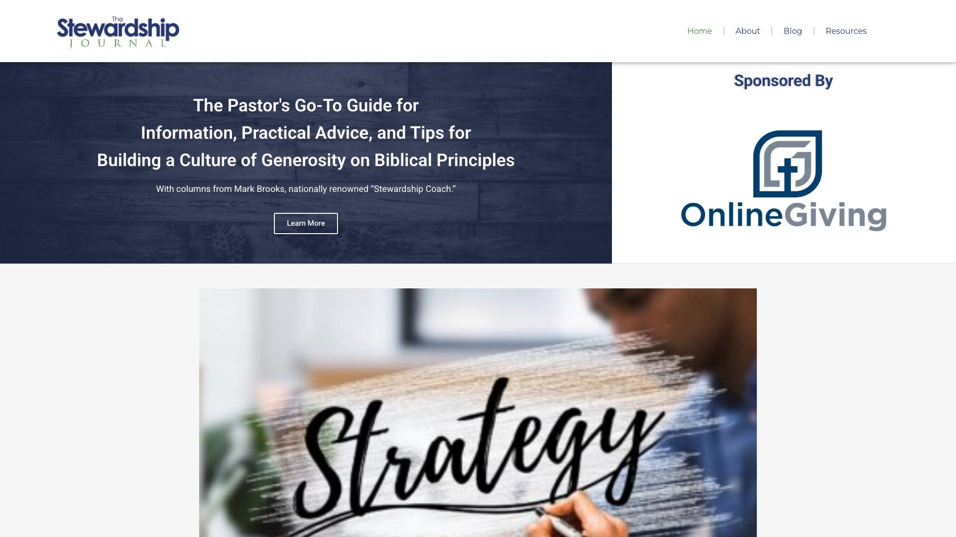 Stewardship Journal website screenshot